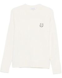Maison Kitsuné - Fox Head Wool Ribbed Jumper - Lyst