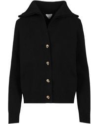 Bottega Veneta - Compact Wool Cardigan Knitwear Nero-Donna - Lyst