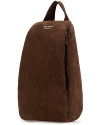 Prada - Suede Backpack - Lyst