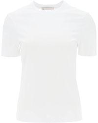 Tory Burch - Regular T Shirt With Embroidered Logo - Lyst