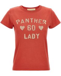 Valentino Garavani - Panther Lady T Shirt Rosso-Donna - Lyst