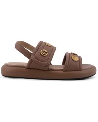 Pinko - Fiona Flat Leather Sandals - Lyst