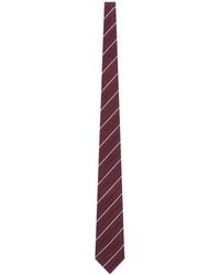 Saint Laurent - Silk And Wool Striped Wide Tie - Lyst
