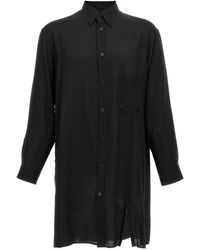 Yohji Yamamoto - Cellulose Lawn Zip Button Blouse Camicie Nero-Uomo - Lyst