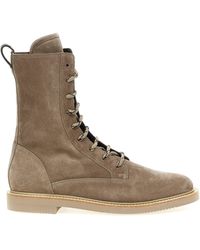 Brunello Cucinelli - Suede Lace-Up Boots - Lyst