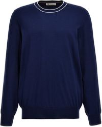 Brunello Cucinelli - Cotton Sweater Maglioni Blu - Lyst