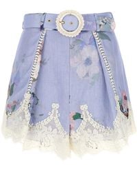 Zimmermann - Shorts With Lace Trim - Lyst