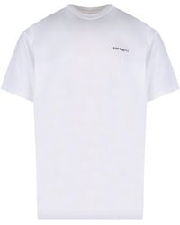 Carhartt - T-shirt in cotone con logo ricamato - Lyst