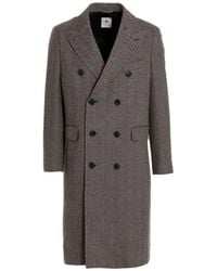 PT Torino - Herringbone Tweed Long Coat - Lyst