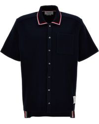 Thom Browne - Cotton Knit Shirt Camicie Blu - Lyst
