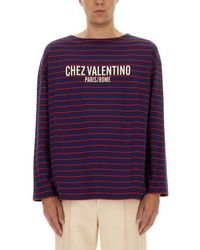 Valentino Garavani - Long Sleeve T-Shirt With "Chez Print - Lyst