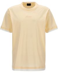 Brioni - Logo Embroidery T Shirt Bianco - Lyst