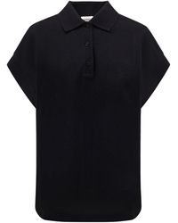 Saint Laurent - Cotton Blend Polo Shirt With Logo - Lyst