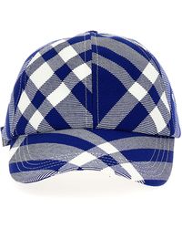 Burberry - Check Cap Cappelli Blu - Lyst