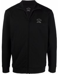 Paul & Shark - Logo-Print Zip-Up Cotton Blend Sweatshirt - Lyst