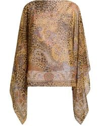Etro - Silk Poncho - Lyst