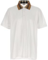 Burberry - Check Collar Polo Shirt - Lyst