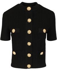 Balmain - Short-Sleeve Cardigan - Lyst