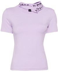 Y. Project - T-shirt in jersey con colletto con stampa logo - Lyst