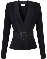 Elisabetta Franchi - Knitted Belted Jacket - Lyst