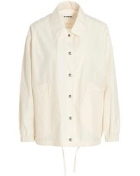 Jil Sander - Waterproof Cotton Jacket Trench E Impermeabili Bianco - Lyst