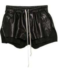 Rick Owens - Leather Shorts With Drawstring - Lyst