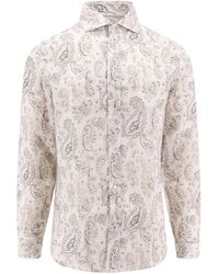 Brunello Cucinelli - Linen Shirt With Paisley Motif - Lyst
