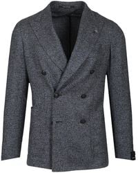 Tagliatore - Double-Breasted Wool And Silk Blazer - Lyst