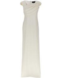Tom Ford - Long Silk Dress Abiti Bianco - Lyst