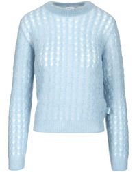 Loewe - Mohair And Wool Blend Sweater Knitwear Light - Lyst