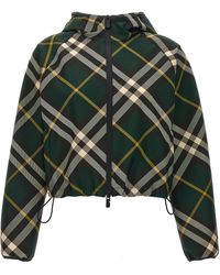 Burberry - Check Crop Jacket Casual Jackets, Parka - Lyst