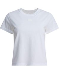 Alexander Wang - Essential Jsy Shrunken Tee W/Puff Logo T-Shirts Bianco-Donna - Lyst