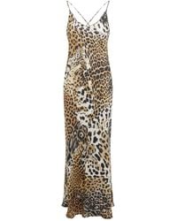 Roberto Cavalli - Natural Silk Jaguar Skin Maxi Dress - Lyst