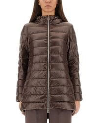 Herno - Chocolate Shiny Puffer Jacket - Lyst