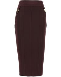 Elisabetta Franchi - Corsetry-Inspired Midi Skirt With Zigzag Stitching - Lyst