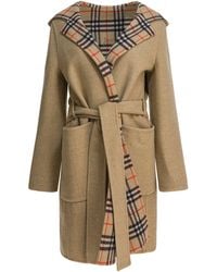 Burberry - Reversible Wool Coat Jackets And Coats-Donna - Lyst
