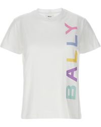 Bally - Logo T Shirt Bianco - Lyst