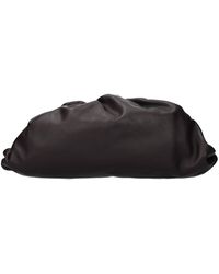 Bottega Veneta Shoulder Bags Leather Brown Dark Chocolate in Black