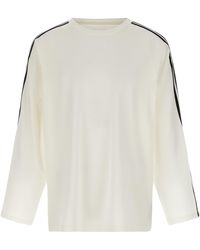 Y-3 - Long Sleeve Tee 3-Stripes T Shirt Bianco/Nero-Uomo - Lyst