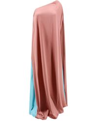 ACTUALEE - Bicolor Satin Long Dress - Lyst