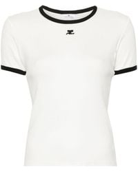 Courreges - Cotton T-Shirt With Printed Logo - Lyst