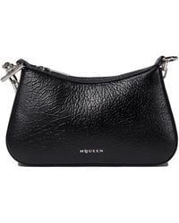 McQueen - Borsa a mano T-Bar mini in pelle nera - Lyst