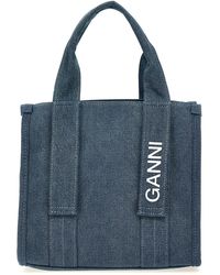 Ganni - Tech Denim Tote Bag - Lyst