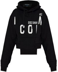 DSquared² - Cotton Cropped Hoodie - Lyst