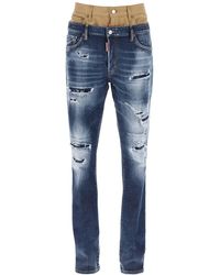 DSquared² - Jeans Skinny Twin Pack In Medium Ripped Wash - Lyst