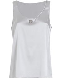 Dolce & Gabbana - Top Con Placca Logo - Lyst