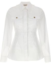 Alexander McQueen - Peplum Shirt Camicie Bianco - Lyst