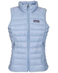 Patagonia - Windproof Down Vest Coats Light Blue - Lyst