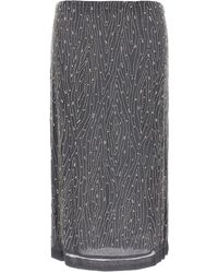 P.A.R.O.S.H. - Beads And Sequins Skirt Gonne Grigio - Lyst