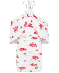 Magda Butrym - Stunning Mini Halterneck Dress With Rose Detail - Lyst